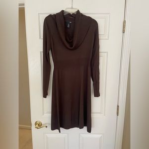 H&M cowl neck turtleneck brown dress